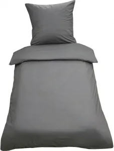 Комплект постельного белья 155x200 + 80x80 см, 100% хлопок, перкаль, антрацитовый, однотонный leonado vicenti