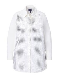 Блузка-рубашка белоснежного цвета Ulla Popken