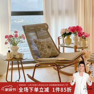 Современное плетёное кресло-качалка Zi Ye для отдыха дома и на балконе