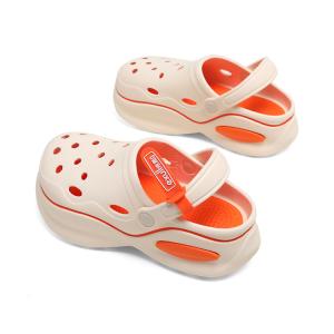 Клоги женские бежево-оранжевые EXULL Q высотой 5 см