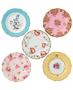Набор из 5 тарелок «100 лет 1950-1990» Royal Albert, multi