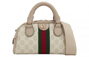 Ophidia Канвас с кожаной отделкой наплечная сумка кросс-боди мини женская бежевая GUCCI