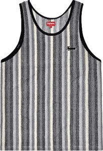 Топ Supreme Knit Stripe Tank Top 'Black', черный