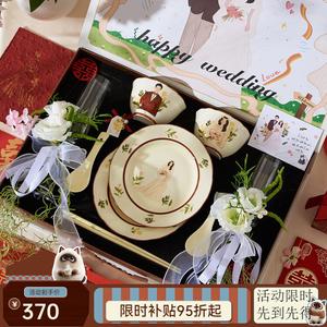 Dear Dali, Подарок на свадьбу для молодоженов, подружек невесты, набор премиум-подарок для жениха и невесты, шампанское и чаши, Balsam Pink, 2 предмета