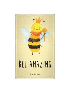 Mr. & Mrs. Panda Полотенце «Король пчел» с надписью пастельно-желтого цвета