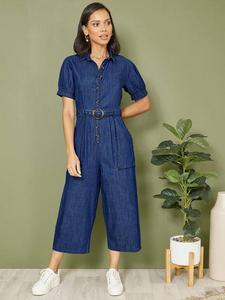 Джинсовый комбинезон из шамбре Yumi, синий