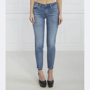 Изогнутые джинсы скинни Guess, синий