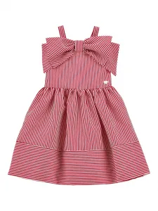 Платье с контрастными полосками и бантом Monnalisa, красный