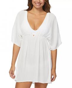 Туника-плиссе с глубоким V-образным вырезом для юниоров Island Raisins, белый