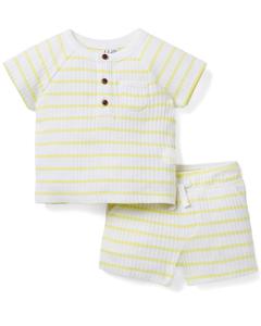 Комплект из полосатой ткани в рубчик для малышей Janie and Jack, цвет multi