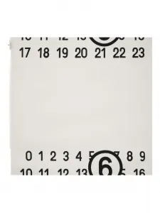 Шарф с принтом в виде цифр Mm6 Maison Margiela, белый