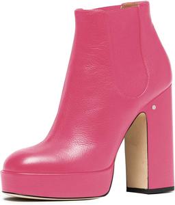 Женские ботильоны YDN с круглым носком на платформе, высоком каблуке и объемной подошве, на резинке, Pink