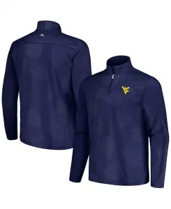 Мужская синяя полукуртка West Virginia Mountaineers Delray Frond IslandZone на молнии Tommy Bahama