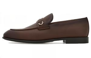 Лоферы из кожи с пряжкой Gancini Ferragamo, черный