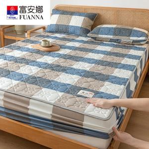 Fuanna Простыня на резинке с пододеяльником и наволочками 150x190 см, утепленная, в клетку, цвет Lantuo Ge