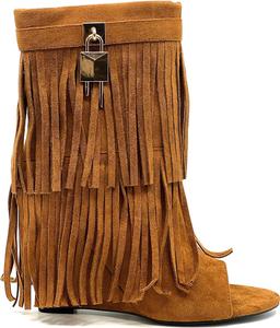 Женские ботильоны Cape Robbin с бахромой, скрытой танкеткой и воротником, Brown