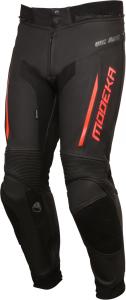 Брюки Modeka Valyant мотоциклетные кожаные, черный/красный