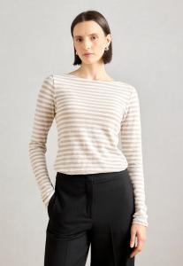 Топ Marc O'Polo LONG SLEEVE BOAT NECK, Multi/Shaded Stone/Beige