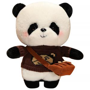 Плюшевая кукла Cute Panda, National Treasure Dolls, высота 28 см Barbne, Coffee Coat + Shoulder Bag
