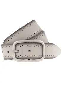 Ремень MUSTANG кожаный, прочная, зернистая яловая кожа с перфорацией, цвет Dunkelvanille