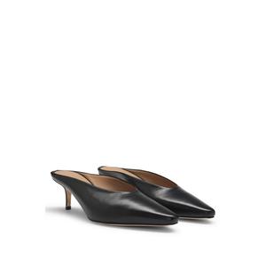 Мюли без спинки из кожи наппа BOSS, черный