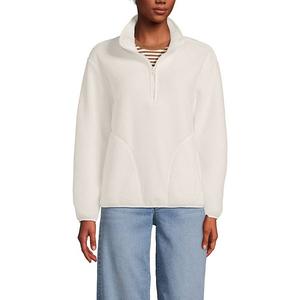 Куртка на молнии из уютного флиса Sherpa Petite Lands' End, Ivory