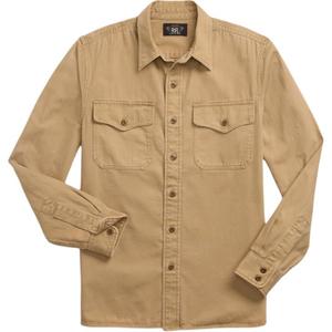 Double RL Рубашка мужская Distressed Brown Yellow