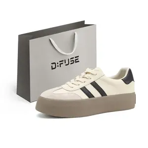 D FUSE SCANDINAVIA German Army Trainers Низкие Скейтборд Кроссовки D:FUSE SCANDINAVIA, Бежевый/Черный (Увеличение высоты 5.3 см, С флисовой подкладкой)