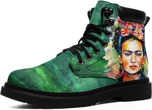 Индивидуальные ботильоны Mandala - бохо-башмаки средней высоты с дизайном «Солнце и Луна», с персонализированным именем или логотипом, легкие, нескользящие, дышащие AWSOLE, Green Black