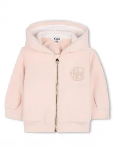Худи с вышитым логотипом Chloé Kids, розовый