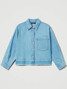 Джинсовая рубашка TWINSET с заклепками, синий