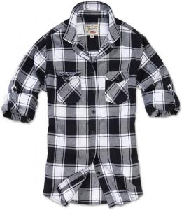 Рубашка Brandit Amy Flanell Ladies с длинным рукавом, черный/белый
