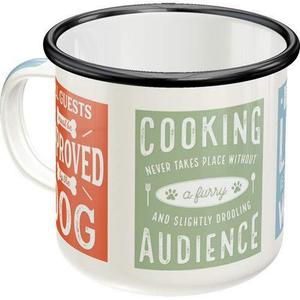 Эмалированная кружка 360 мл с рисунком отпечатков лап и правилами поведения собак Nostalgic-Art, белый/светло-красный/светло-зеленый