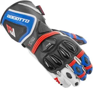 Перфорированные мотоциклетные перчатки Bogotto Monza, сине-бело-красные, размер M, Blue/White/Red
