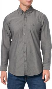 BOSS Мужская рубашка Rickert с длинным рукавом Oxford, Cement Grey