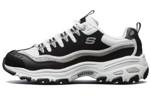 Кроссовки Skechers D'LITES Series Chunky Sneakers Women's Low-Top Black White/Silver