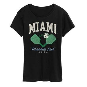 Женская футболка с принтом Miami Pickleball Club Unbranded, Black