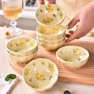 Ceramics Набор керамических мисок и тарелок с подглазурной росписью, 6 предметов, 10 см тарелки с цветком лотоса