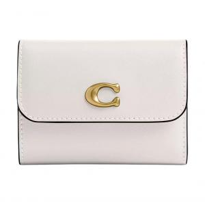 COACH Миниатюрный женский кошелек из телячьей кожи белый, White
