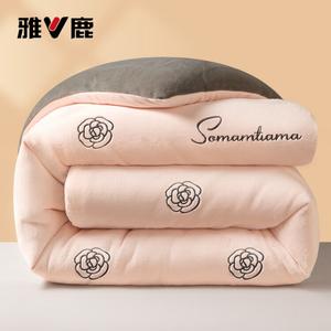 Yalu Пуховое одеяло 200х230 см, вес 5 кг, молочный бархат, утепленное, цвет Camellia - Light Cream + Medium Gray