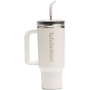 Lululemon Большая силиконовая трубочка с ручкой, стакан с трубочкой Pink 40oz