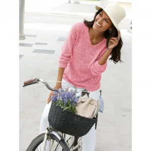 Повседневный образ Вязаный джемпер "Пуловер" Casual Looks, коралловый