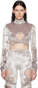 Серебряная водолазка с петлей и запахом Ottolinger