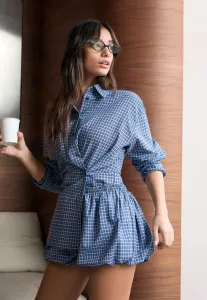 Блузка на пуговицах Bershka, Blue