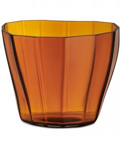 Низкая ваза из тростника Orrefors, цвет amber