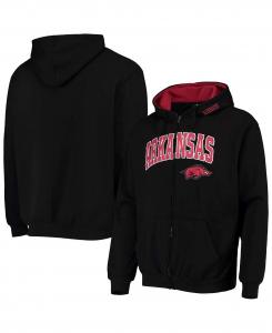 Мужская черная толстовка с капюшоном arkansas razorbacks arch logo 3.0 с молнией во всю длину Colosseum, черный