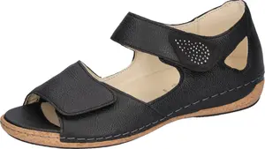 Сандалии Waldläufer "Heliett", летняя обувь, босоножки, танкетка, с орто-ступенью, ширина H, черный