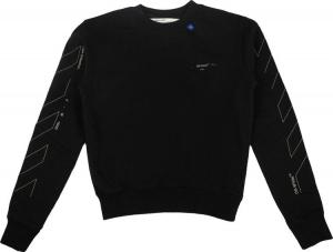 Толстовка Off-White Diag Unfinished Slim Crewneck 'Black / Silver', черный