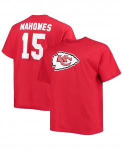 Мужская футболка big and tall patrick mahomes red kansas city chiefs с именем игрока и номером Fanatics, красный