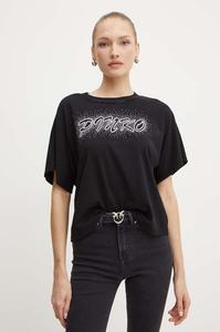 Хлопковая футболка Pinko, черный